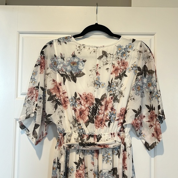 chiffon v-cut lined dress - Picture 6 of 7